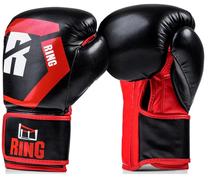 Боксерские перчатки Ring Sport Battle, черный цв./красный цв., 8 oz