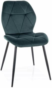 Valgomojo kėdė Rick Velvet, matinė, žalia, 56 cm x 48 cm x 86 cm