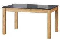 Stalas išskleidžiamas Szynaka Meble, ąžuolo sp./juoda sp., 136 cm x 90 cm x 76 cm