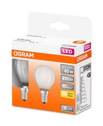 Lemputė Osram LED, P45, 2700 °K, E14, 4 W, 470 lm, 2 vnt.