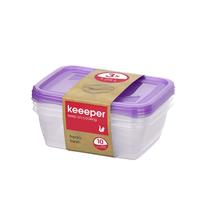 Toiduainekarbi komplekt Keeeper 3067551700000, 1.25 l, 20.5 cm x 15.5 cm, läbipaistev v./violetne v., 3 tk