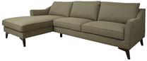 Kampinė sofa Home4you Birgit, alyvuogių žalia sp., kairinė, 286 x 160 cm x 86 cm