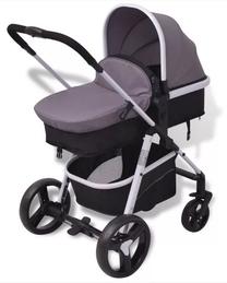 Universalus vežimėlis VLX Pushchair 3in1, juoda sp./pilka sp.
