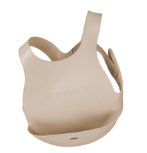 Lācīte zīdainim MiniKoioi Flexi Bib, bēša krās., silikons, 6+ mēn.