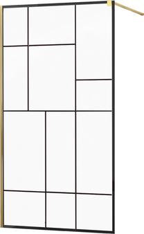 Dušas siena Mexen Kioto 800-110-101-50-78, 110 cm x 200 cm, zelta krās./melna krās./rūdītais