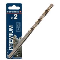 Metalo grąžtas Specialist+ Premium, medienai/metalas/plastikas, cilindrinis, 2 mm x 4.9 cm