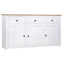 Spintelė VLX Solid Pinewood Panama Range, balta sp./medžio sp., 135 cm x 40 cm x 80 cm