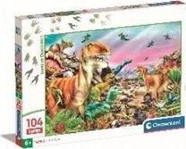 Dėlionė Clementoni Super Land Of Dinosaurus 25779, 33.5 cm x 48.5 cm, 104 vnt., įvairių spalvų