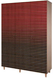 Spinta Kalune Design Mode 221, juoda sp./raudona sp./sonoma ąžuolo sp., 52 cm x 135 cm x 192 cm