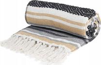 Paplūdimio rankšluostis Home Styling Collection, balta sp./juoda sp./pilka sp., 180 cm x 130 cm