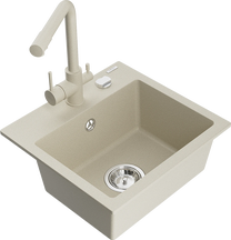 Кухонная мойка Mexen Milo 6505-69-671600-69, гранит, 43.5 см x 41 см x 17.1 см, бежевый цв.