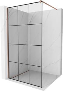 Dušas siena Mexen Kioto Walk-In, 110 cm x 200 cm, melns krās./zeltrozā krās./rūdītais