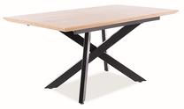 Stalas išskleidžiamas Capitol, ąžuolo sp./juoda sp., 160 - 200 cm x 90 cm x 76 cm