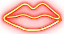 Dekoracija "Lūpos" SBS Red Lips Glow su LED apšvietimu, 13 cm, 26 cm, raudona sp.