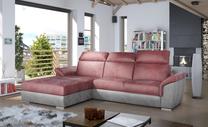 Kampinė sofa Trevisco Monolith 63, Monolith 84, rožinė sp./pilka sp., kairinė, 212 x 272 cm x 100 cm