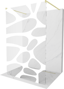 Dušas siena Mexen Kioto Walk-in, 140 cm x 200 cm, brushed gold krās./rūdītais