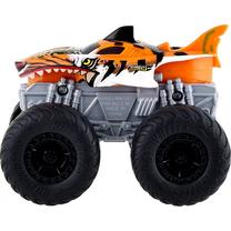Žaislinis keturratis Mattel Hot Wheels Monster Trucks Roarin' Wreckers Tiger Shark HDX60/HDX62, 1:43, oranžinė sp.