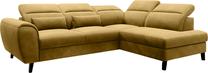 Kampinė sofa Noble Loco 45, geltona sp., dešininė, 201 x 255 cm x 100 cm