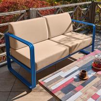 Õuesohva Kalune Design Solaris 2-Seat 679HVN2227, sinine v./beež v., 151 cm x 70 cm x 66 cm