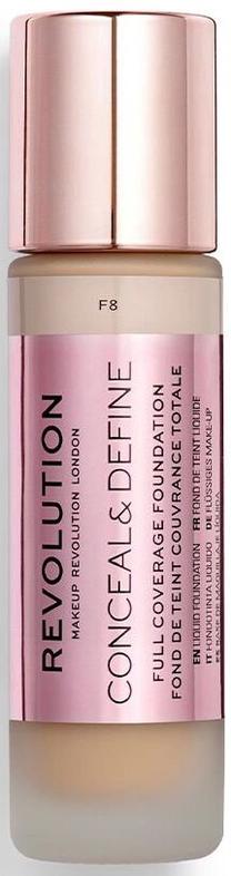 Skystas makiažo pagrindas Makeup Revolution London Conceal & Define, f8, 23 ml
