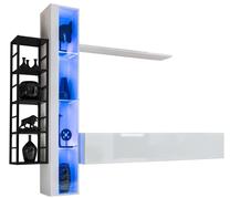 Sekcija ASM Switch M7, balta sp./juoda sp., 240 cm x 40 cm x 180 cm