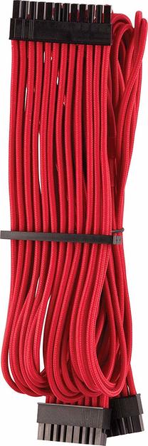 Vads Corsair Premium Sleeved 24-pin ATX cable Type 4 Gen 4 ATX 24pin Male, 1 x 20 + 4-pin ATX male, 0.61 m, sarkana krās.