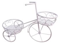 Vazono laikiklis Bicycle, 43 cm x 25 cm, 55 cm, metalas, balta sp.