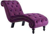 Tugitool VLX Chaise Lounge Velvet 248612, violetne v., 145 cm x 52 cm x 77 cm