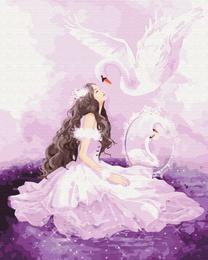 Tapymas pagal skaičius Picture Paint It! Princess & Swan, rožinė sp./violetinė sp.