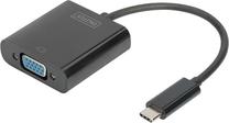 Adapteris Digitus USB Type-C to VGA DA-70853 USB-C, VGA, 0.15 m, melna krās.