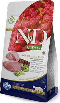 Sausā kaķu barība Farmina N&D Quinoa Weight Management Lamb, jēra gaļa, 0.3 kg
