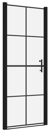 Dušas durvis VLX Tempered Glass, 91 cm x 195 cm, caurspīdīga krās./melna krās./caurspīdīgs