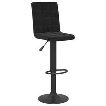 Baro kėdė VLX Black Velvet, juoda sp., 52 cm x 40 cm x 102.5 - 124.5 cm
