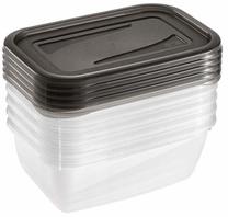 Maisto dėžučių rinkinys Keeeper Fredo Fresh, 0.5 l, 15 cm x 10 cm, skaidri sp./pilka sp., 5 vnt.