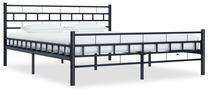 Lova dvigulė VLX Steel 285279, 160 x 200 cm, juoda sp., be čiužinio, su grotelėmis