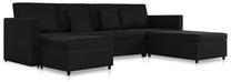 Sofa-lova VLX 4-Seater 287224, juoda sp., 187 x 280 cm x 83 cm