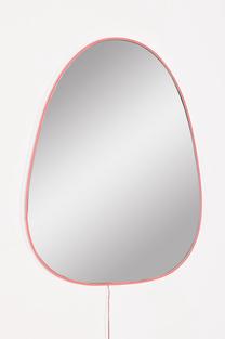 Spogulis Kalune Design Quippy Led, ar gaismu, stiprināms, 50 cm x 60 cm, rozā krās.