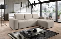 Kampinė sofa Silla Sola 18, šviesiai ruda sp., dešininė, 204 x 302 cm x 95 cm