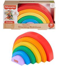Деревянный кирпич Mattel Fisher Price Stacking Rainbow, многоцветный, 6 шт.