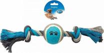 Žaislas šuniui, kamuoliukas Duvo 2 Knots Tennis Ball, 40 cm, mėlyna sp./balta sp./pilka sp.