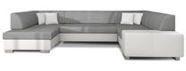 Kampinė sofa Havana Sawana 21, Soft 17, balta sp./šviesiai pilka sp., kairinė, 320 x 207 cm x 73 cm