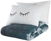 Patalynės užvalkalų komplektas Mijolnir Eyelash 162ELR8215, balta sp./tamsiai mėlyna sp., 50 x 70 cm, 225 x 240 cm