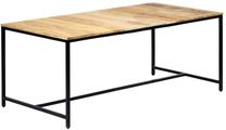 Stalas VLX 247810, juoda sp./medžio sp., 180 cm x 90 cm x 75 cm