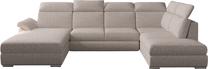 Kampinė sofa Evanell Arte80A, šviesiai ruda sp., dešininė, 216 x 330 cm x 102 cm