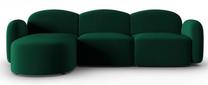 Kampinė sofa Micadoni Home Blair Velvet, žalia sp., kairinė, 272 x 155 cm x 80 cm