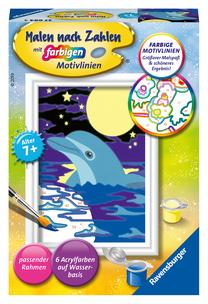 Glezna pēc numuriem Ravensburger Painting by Numbers Dolphin, daudzkrāsaina