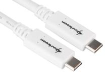 Laidas Sharkoon USB 3.1 Cable C-C, USB Type C, 100 cm, balta sp.