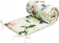 Aizsargājošā apmale Sensillo Magnolia, balta krās./zaļa krās./rozā krās., 180 cm x 30 cm