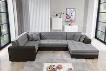 Kampinė sofa Damario Mat Velvet 85, Kongo 195, tamsiai pilka sp., dešininė, 189 x 340 cm x 73 cm