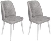 Kėdžių rinkinys Kalune Design Dallas 584 974NMB1664, matinė, balta sp./pilka sp., 49 cm x 50 cm x 90 cm, 2 vnt.